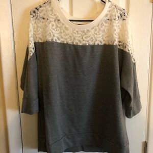 A.N.A Grey Lace Sweater